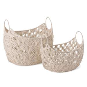 Panier en corde macramé fait à la main pour une décoration intérieure durable, favorisant une vie éco-responsable et élégante - Product Image 5