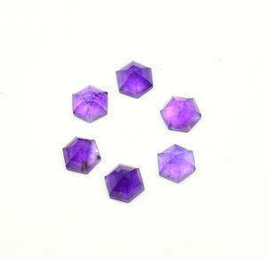 Hexagone d'améthyste pourpre naturelle à facettes tailles 12X10 MM Plus de tailles disponibles Pierres précieuses d'améthyste violette de vente chaude - Product Image 1