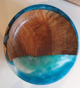 ชามถาดเสิร์ฟอาหารทำจากไม้เรซินสำหรับสลัดผลไม้อาหารทำจากเรซินหินอ่อนอีพ็อกซี่ทันสมัย - Product Image 2