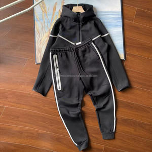 Nuevo Conjunto Deportivo de Felpa Técnica Reflectante con Logotipo Personalizado en Color, Sudadera y Pantalones Deportivos de 2 Piezas con Cierre para Hombre, para Baloncesto - Product Image 3