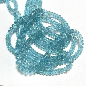 Perles Rondelle à facettes d'apatite bleu ciel de haute qualité 4-4.5mm perceuse centrale 16 pouces de Long brin pour la vente en gros de bijoux en pierres précieuses - Product Image 3