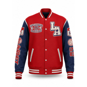 Veste universitaire pour homme de haute qualité, chaude, respirante, en laine, avec broderie chenille personnalisée, manches en cuir, style Letterman, veste matelassée - Product Image 5
