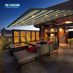 Mooxon personalizado protección UV aluminio PVC rodillo eléctrico <span class=keywords><strong>Exterior</strong></span> balcón cortina Blackout moda toldo <span class=keywords><strong>techo</strong></span> - Product Image 2