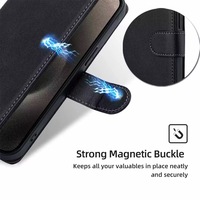 Funda de Teléfono Móvil con Tapa Magnética Plegable de Cuero, con Ranuras para Tarjetas, Material PU+TPU