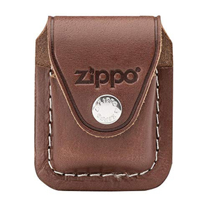 Pour pochette à briquet carrée en cuir moderne avec boucle marron - Product Image 4