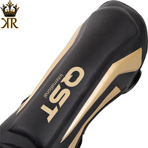 Protège-tibia en cuir véritable pour jumeaux Kick Boxing Training Protège-tibias professionnels de haute qualité personnalisés en gros - Product Image 2