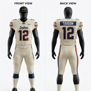 Mens American Football Uniform 220 GSM 100% Polyester Mesh <b>Red</b> <b>Stripe</b> Panel Custom Digital Print Logo Set Short V-neck Summer - Product Image 4