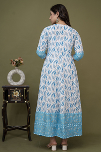 Vestido largo de calidad superior, bordado de secuencia, trabajo lateral, telar manual Dori, fabricante indio - Product Image 2