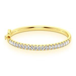 Scallop <b>Bangle</b> Bracelet Classic Real Diamond <b>Solid</b> <b>Gold</b> Hip Hop Style 2.00CTW IGI Certified Designer Jewelry Handcrafted - Product Image 1