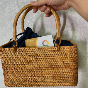 Nouveau design de sac de plage en osier tressé de paille rotin circulaire rond pour femmes en stock - Product Image 1