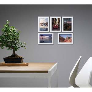 Juego de 5 Marcos de Fotos Blancos de Madera de Pino de 10 x 15 cm, Tipo Flip A3, para Colgar, con Logotipo Personalizable, para Fotos de Uso Doméstico, Tamaño A4 - Product Image 6