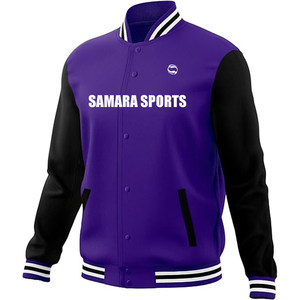 Varsity Jacket Hombres con mangas de cuero-Casual High School Letterman Baseball Bomber Chaquetas para hombres - Product Image 2