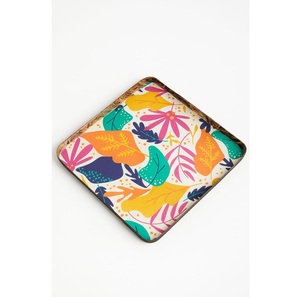 Bandeja de Metal decorativa con diseño de pegatina Encanto de lujo moderno para decoración del hogar Regalos de boda y Diwali personalizables - Product Image 1