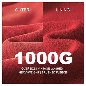 Sweat à capuche oversize personnalisé en molleton de coton lourd 350 400g 80% coton 20% polyester imprimé numérique pour l'hiver - Product Image 5