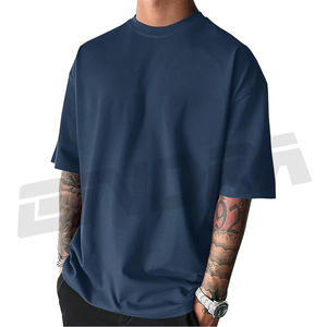 T-shirt à manches courtes et à épaules tombantes pour homme, haut décontracté à coupe ample, streetwear léger, t-shirt uni à demi-manches, design personnalisé - Product Image 4