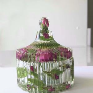 Vente en gros de pots de rangement personnalisés populaires, vides, transparents, en forme de corne d'animal, faits à la main, au toucher réel, pour porte-bougie avec couvercles - Product Image 1