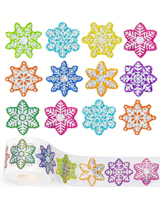 Creative Geometric Snowflake Pattern Stickers – Americana-Style Stamps, Scrapbook Decorations, and Phone Case <b>Decals</b> - Product Image 1