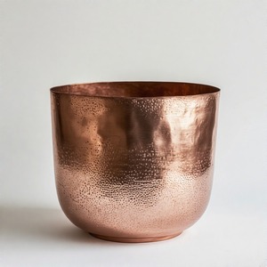 Metal Mirage Silver <b>Planter</b> With Textured Hammered Finish Meant For Artistic Homes Or <b>Garden</b> Styling Events - Product Image 2