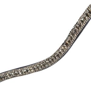 Bande de front de cheval en cuir en forme de vague profonde de qualité d'exportation avec 3 rangées de cristaux clairs strass bande de front de chaîne en métal diamante - Product Image 4