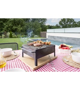 Griglia barbecue da tavolo, acciaio inossidabile, 30x25 cm (Sauvic 2906) - Product Image 2