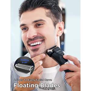 Rasoir électrique sans fil rechargeable pour homme, lame flottante, tondeuse à barbe de précision, écran LED (IPX7), rasoir rotatif pour le visage - Product Image 3