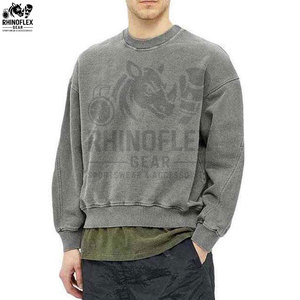 Sweat-shirts pour hommes de haute qualité, lavage à l'acide, polaire d'hiver, mélange polyester/coton, respirant, style décontracté, vente en gros - Product Image 3