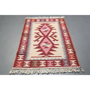 พรมตุรกีวินเทจ ขนาดเล็ก 1.9x2.9 ฟุต สีแดงเบจลายพราง - Product Image 2