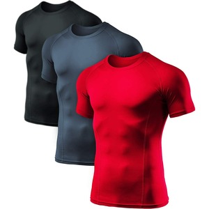 Custom Lightweight Seamless Breathable Four-Way Stretch <b>Compression</b> <b>Shirts</b> <b>for</b> <b>Men</b>-Fitness Gym Sports Training Exercise Active - Product Image 1