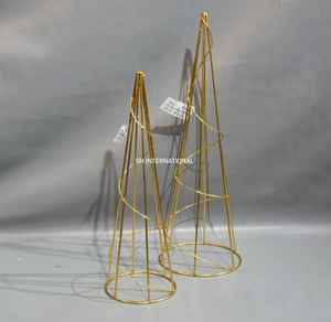 Ensemble de 2 ornements de table pour sapin de Noël en métal doré pour décoration de la maison et accessoires de Noël vente en gros - Product Image 1