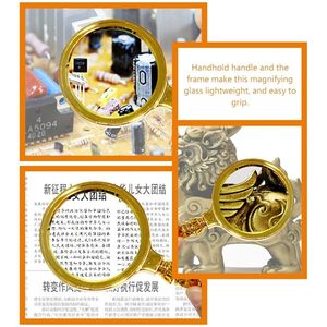 Pequeña lupa de oro adornada con accesorio de llavero Mini llavero de lupa decorativa de estilo antiguo - Product Image 6