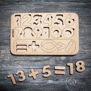 Sizw-rompecabezas educativo de madera para niños y bebés, juguete de conteo de números, alfabeto en forma de ABC, personalizado - Product Image 5