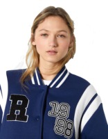Fabricant OEM, veste universitaire de haute qualité pour femmes, broderie en chenille, baseball, letterman, design personnalisé, cuir tricoté