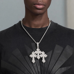 3 Inch Round Cut Moissanite Diamond 925 Silver Pendant <b>Necklace</b> Iced Out Hip Hop Jewelry <b>for</b> Men <b>Women</b> <b>for</b> Parties - Product Image 2