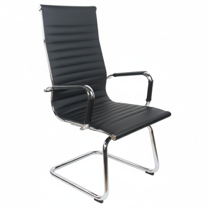 Silla Ejecutiva de Oficina Cromada con Cuero PU, Altura Ajustable, Giratoria, Ergonómica, para Conferencias y Tareas - Product Image 6