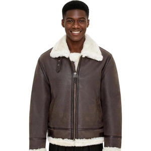 Veste en cuir d'agneau pour homme sur mesure en gros, cuir véritable souple avec fourrure de chèvre véritable à l'intérieur - Product Image 1