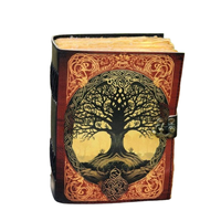 400 Page Grand Yggdrasil Imprimé Arbre de Vie Journal En Cuir Vintage Grimoire Livre Des Ombres Cahier Sorcellerie Wicca Cadeau