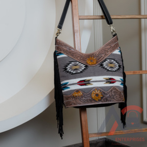 Nouveau fait à la main en cuir usiné aztèque selle couverture bandoulière frange sac Western élégant de haute qualité en cuir véritable sac pour les femmes - Product Image 3