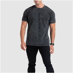 เสื้อยืดสำหรับผู้ชายเสื้อยืดวินเทจแบบสั่งทำเสื้อยืดผ้าฝ้ายเฮฟวี่เวทซักกรด - Product Image 2