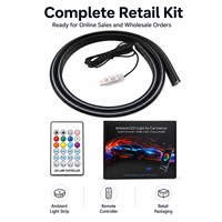 Lumière ambiante universelle pour console centrale de voiture 12V, étanche, avec LED contrôlées par application, puissance nominale 3-5W, bande lumineuse intérieure