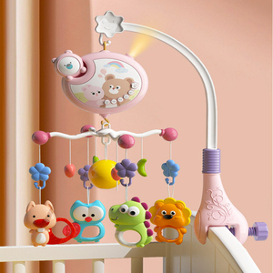 Mobile musical rotatif pour berceau avec télécommande, jouets suspendus, projection d'ours de dessin animé et <span class=keywords><strong>hochet</strong></span> pour bébé - Product Image 1