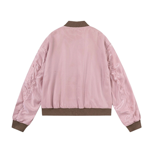 Blouson aviateur d'extérieur coupe-vent unisexe de haute qualité OEM nouveau style de broderie à col tournant style universitaire ample pour hommes - Product Image 5