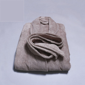 Albornoz para adultos de algodón puro con diseño de logotipo personalizado OEM, impresión Digital, hasta la rodilla, tejido, manga larga, cierre con cordón - Product Image 2