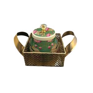 Elegante tarro de metal robusto con tapa segura diseñado para decoración del hogar y cubierta de almacenamiento de alimentos secos Estilos Contenedor de condimentos - Product Image 1