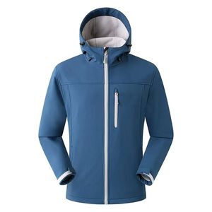 Chaquetas Softshell ligeras personalizadas para exteriores, chaqueta táctica transpirable a prueba de viento para hombre con cremallera completa y diseño de bolsillo - Product Image 2