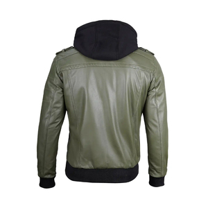 Chaqueta de Cuero Vacuno de Color Sólido para Hombre, Diseño Personalizado, Cuello Alto, Impermeable, Reversible, Estilo Urbano para Invierno, Venta al Por Mayor - Product Image 2