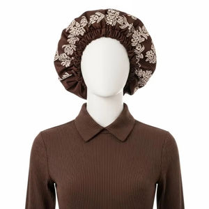 Gorros de Dormir para Mujer Bordados en 3D, de Poliéster Suave y Elástico, Gorro de Protección para el Cabello, Gorro Personalizado al por Mayor, Conjunto Deportivo para Ciclismo - Product Image 2