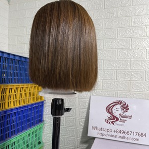 วิกผมบ๊อบ100% ผมมนุษย์ที่มีคุณภาพสูงสุดบ๊อบเวียดนามผมวิกผมด้านหน้าวิกผมลูกไม้สำหรับผู้หญิงสีดำปรับแต่งป้าย - Product Image 4