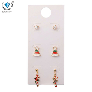 Boucles d'oreilles de Noël à la mode cloutées en alliage de diamants - Product Image 1