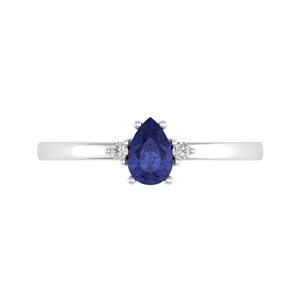 Anello con Tanzanite Naturale Taglio a Pera 0,35ct in Argento Sterling 925 Gioielleria Fine - Product Image 2
