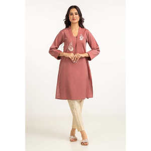 Chemise brodée en coton et lin teint GLW-23-37 - Product Image 2